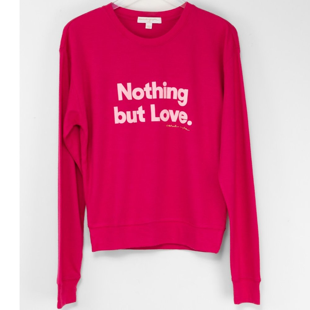 Spiritual Gangster "Nothing But Love" Sweatshirt Hacci Comfy Cozy Pink Large New - Picture 2 of 8